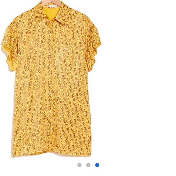 Silk floral stripe tunic dress. Fluttery sleeves. Charming feminine style. - Picture 2 of 2